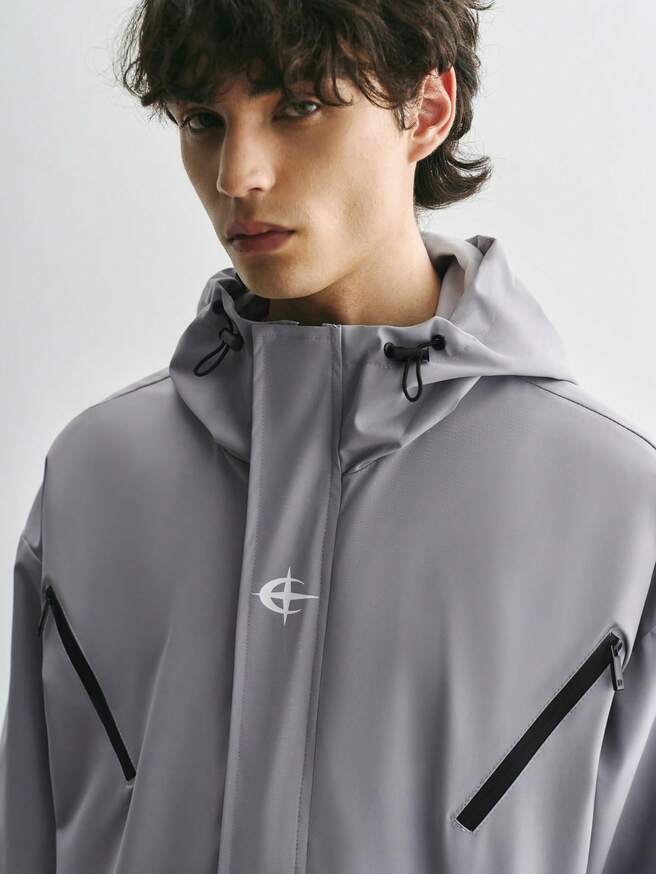 Sonviro Men's Casual Black Jacket Men Techwear Rain Jacket