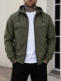 Men's Lined Waterproof Hooded Raincoat (With Pockets)